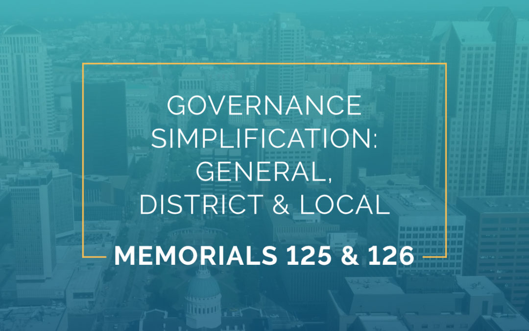 Memorials 125 & 126: Governance Simplification