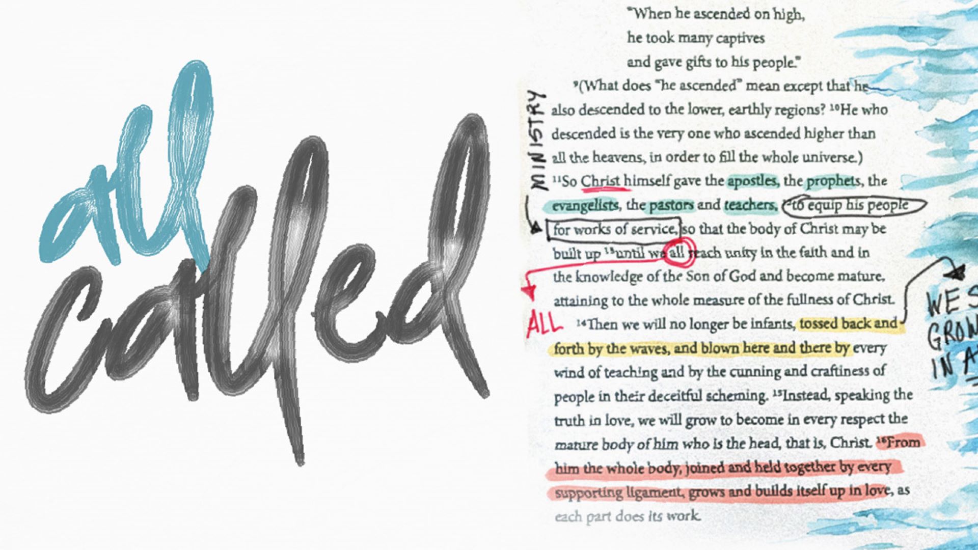 ALL Called: A reflection on Ephesians 4:1-16
