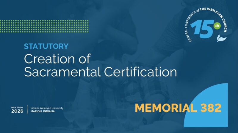 Memorial 382: Creation of Sacramental Certification